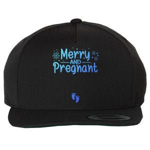 Merry And Pregnant Feet Christmas Pregnancy Reval Lover Cool Gift Wool Snapback Cap