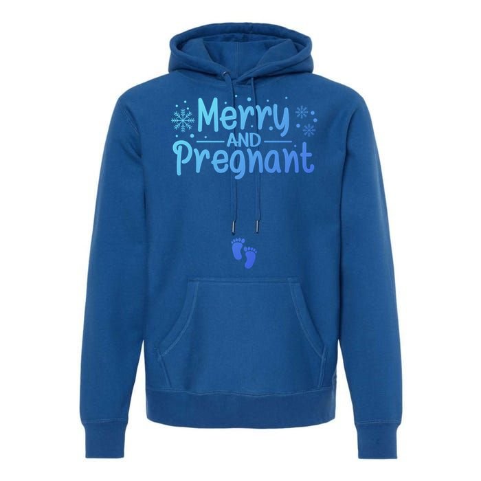 Merry And Pregnant Feet Christmas Pregnancy Reval Lover Cool Gift Premium Hoodie