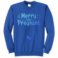 Merry And Pregnant Feet Christmas Pregnancy Reval Lover Cool Gift Tall Sweatshirt