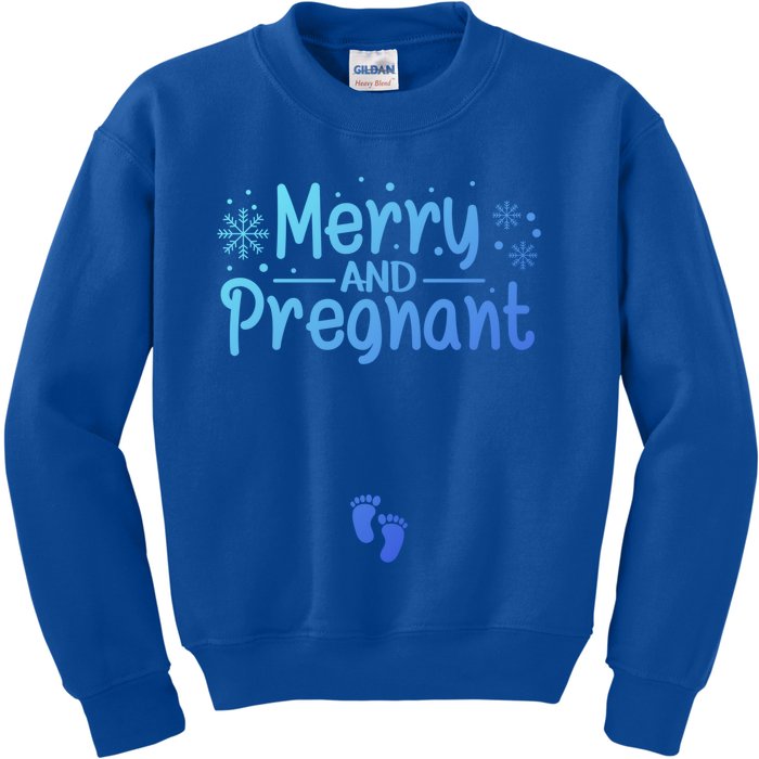 Merry And Pregnant Feet Christmas Pregnancy Reval Lover Cool Gift Kids Sweatshirt