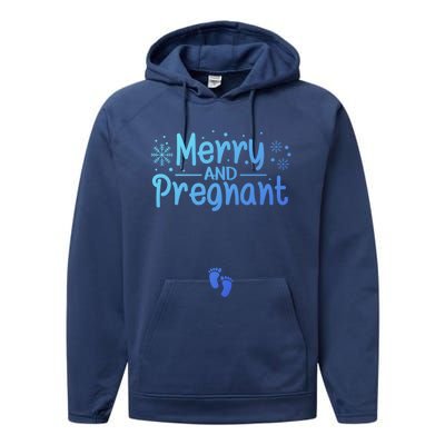 Merry And Pregnant Feet Christmas Pregnancy Reval Lover Cool Gift Performance Fleece Hoodie