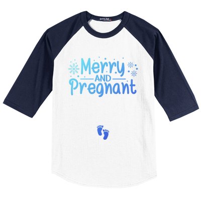 Merry And Pregnant Feet Christmas Pregnancy Reval Lover Cool Gift Baseball Sleeve Shirt