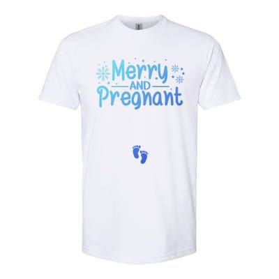 Merry And Pregnant Feet Christmas Pregnancy Reval Lover Cool Gift Softstyle CVC T-Shirt