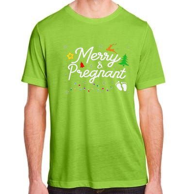 Merry And Pregnant Christmas Pregnancy Christmas Adult ChromaSoft Performance T-Shirt