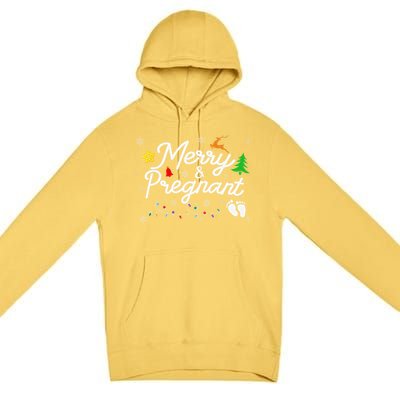 Merry And Pregnant Christmas Pregnancy Christmas Premium Pullover Hoodie