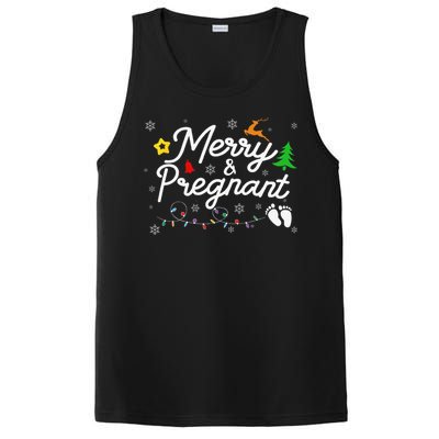 Merry And Pregnant Christmas Pregnancy Christmas PosiCharge Competitor Tank