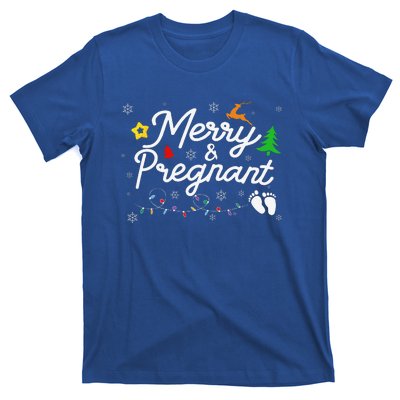 Merry And Pregnant Christmas Pregnancy Christmas T-Shirt