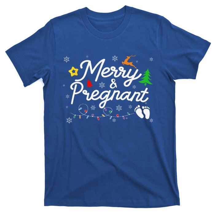 Merry And Pregnant Christmas Pregnancy Christmas T-Shirt