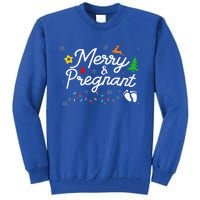 Merry And Pregnant Christmas Pregnancy Christmas Tall Sweatshirt