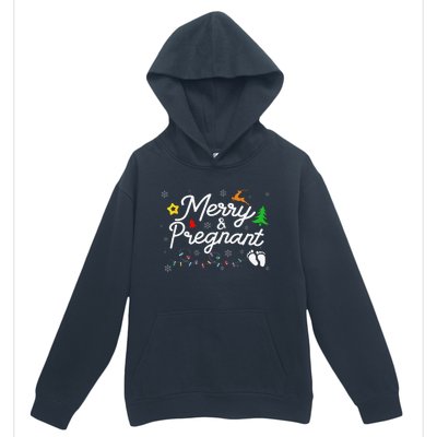 Merry And Pregnant Christmas Pregnancy Christmas Urban Pullover Hoodie