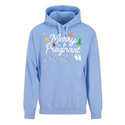 Merry And Pregnant Christmas Pregnancy Christmas Unisex Surf Hoodie