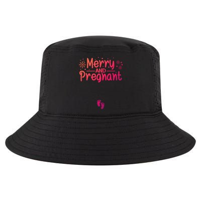 Merry And Pregnant Feet Christmas Pregnancy Reval Lover Cool Gift Cool Comfort Performance Bucket Hat