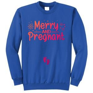 Merry And Pregnant Feet Christmas Pregnancy Reval Lover Cool Gift Sweatshirt