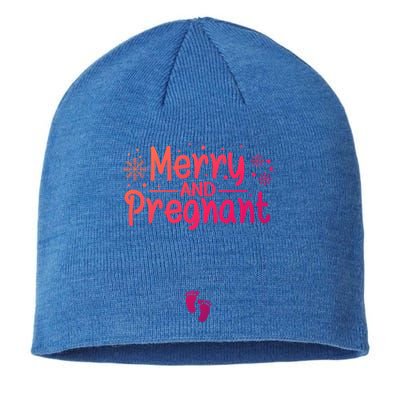 Merry And Pregnant Feet Christmas Pregnancy Reval Lover Cool Gift Sustainable Beanie