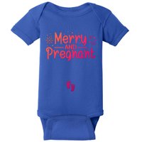 Merry And Pregnant Feet Christmas Pregnancy Reval Lover Cool Gift Baby Bodysuit