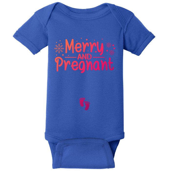 Merry And Pregnant Feet Christmas Pregnancy Reval Lover Cool Gift Baby Bodysuit