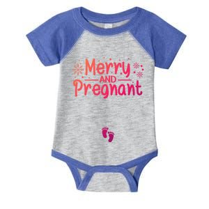 Merry And Pregnant Feet Christmas Pregnancy Reval Lover Cool Gift Infant Baby Jersey Bodysuit