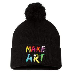 Make Art Painter Artist Teacher Artsy Gift Pom Pom 12in Knit Beanie