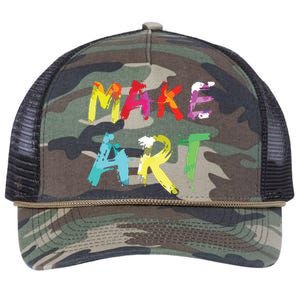 Make Art Painter Artist Teacher Artsy Gift Retro Rope Trucker Hat Cap