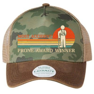 Most Accident Prone Award Winner Funny Get Well Soon Injury Legacy Tie Dye Trucker Hat