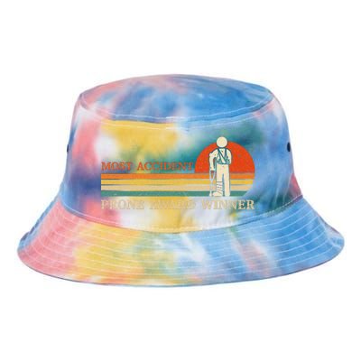 Most Accident Prone Award Winner Funny Get Well Soon Injury Tie Dye Newport Bucket Hat