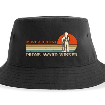 Most Accident Prone Award Winner Funny Get Well Soon Injury Sustainable Bucket Hat