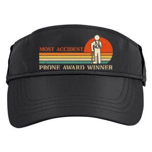 Most Accident Prone Award Winner Funny Get Well Soon Injury Adult Drive Performance Visor