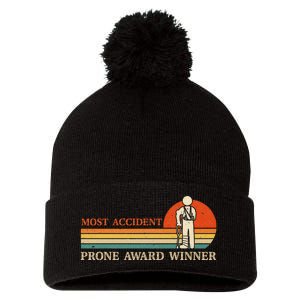 Most Accident Prone Award Winner Funny Get Well Soon Injury Pom Pom 12in Knit Beanie