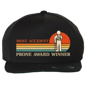 Most Accident Prone Award Winner Funny Get Well Soon Injury Wool Snapback Cap