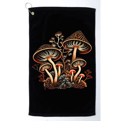 Mushrooms Aliens Psychedelic Magic Cottagecore Fairycore Golf Towel