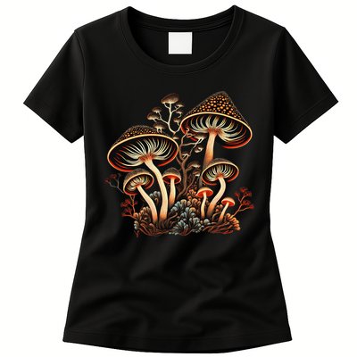 Mushrooms Aliens Psychedelic Magic Cottagecore Fairycore Womens T-Shirt