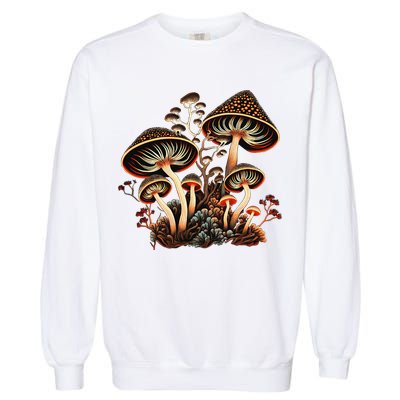 Mushrooms Aliens Psychedelic Magic Cottagecore Fairycore Garment-Dyed Sweatshirt