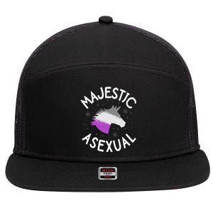 Majestic Asexual Pride Ace Unicorn Lgbtq Pride Stuff 7 Panel Mesh Trucker Snapback Hat