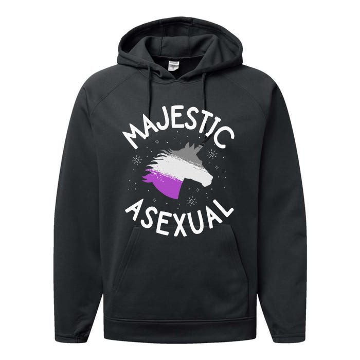 Majestic Asexual Pride Ace Unicorn Lgbtq Pride Stuff Performance Fleece Hoodie