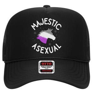 Majestic Asexual Pride Ace Unicorn Lgbtq Pride Stuff High Crown Mesh Back Trucker Hat