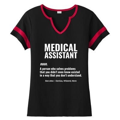 Medical Assistant Problem Solver Health Care Gift Ladies Halftime Notch Neck Tee