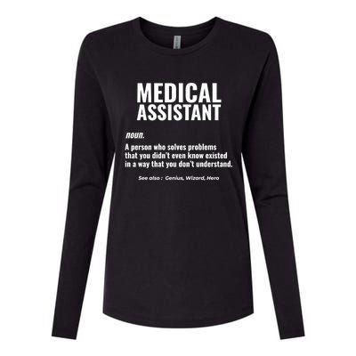 Medical Assistant Problem Solver Health Care Gift Womens Cotton Relaxed Long Sleeve T-Shirt