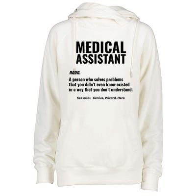 Medical Assistant Problem Solver Health Care Gift Womens Funnel Neck Pullover Hood