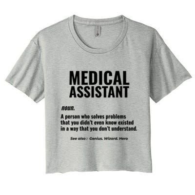 Medical Assistant Problem Solver Health Care Gift Women's Crop Top Tee