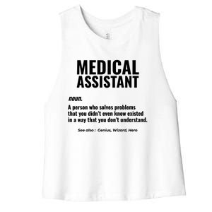 Medical Assistant Problem Solver Health Care Gift Women's Racerback Cropped Tank