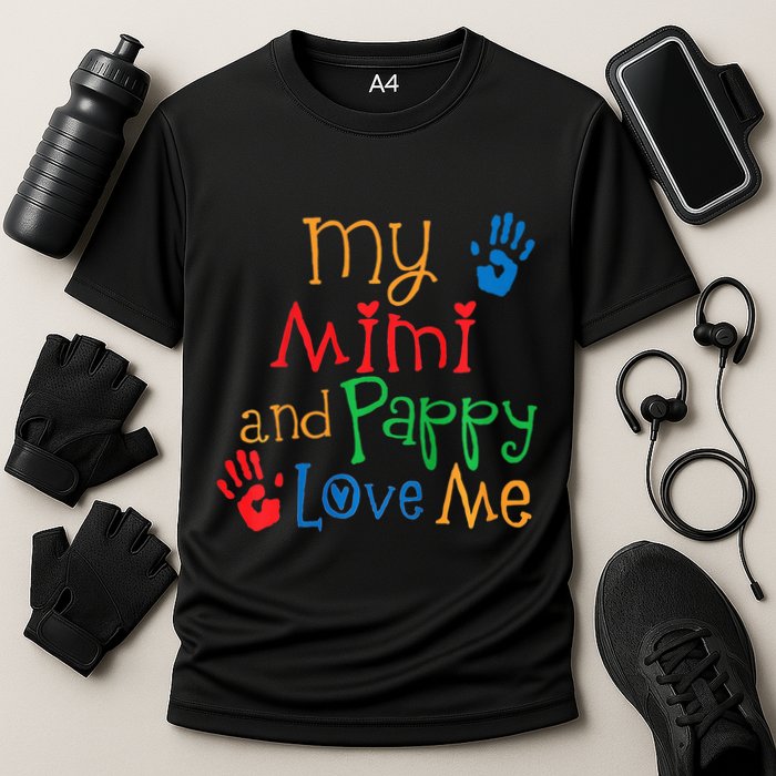 Mimi And Pappy Love Me Grandchild Cooling Performance Crew T-Shirt