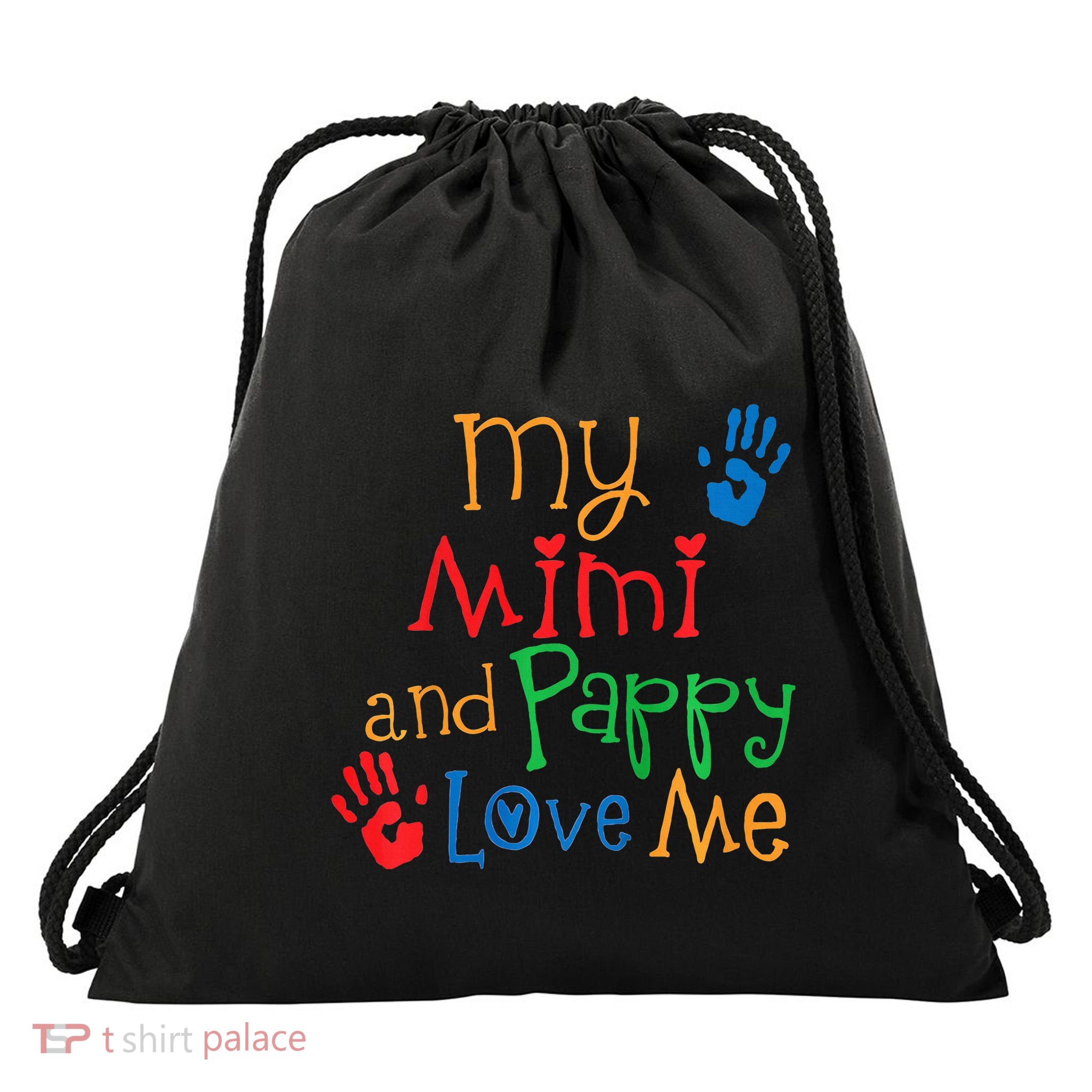 Mimi And Pappy Love Me Grandchild Drawstring Bag