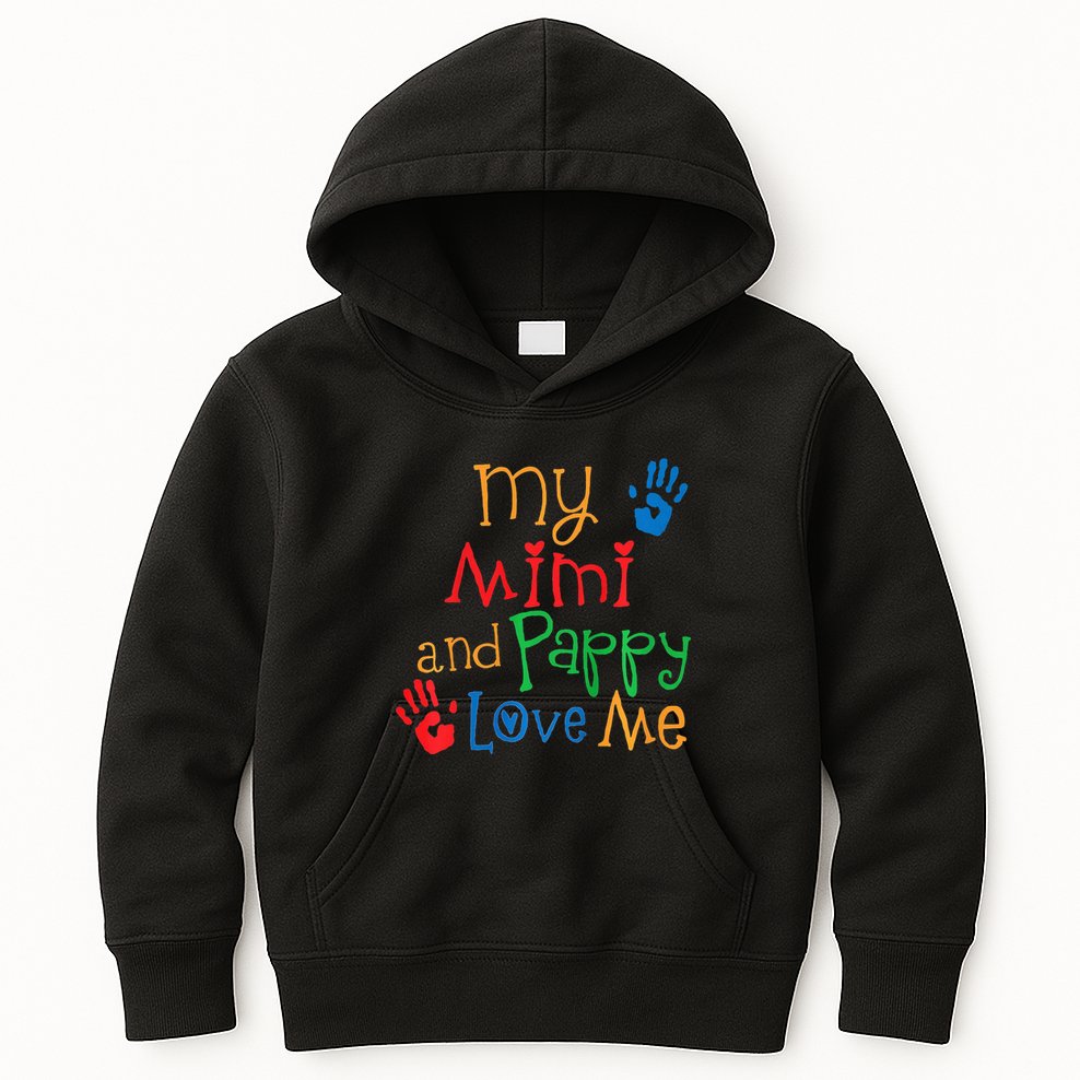 Mimi And Pappy Love Me Grandchild Kids Hoodie