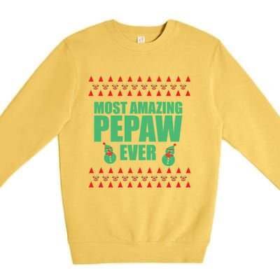 Most Amazing Pepaw Ugly Christmas Premium Crewneck Sweatshirt