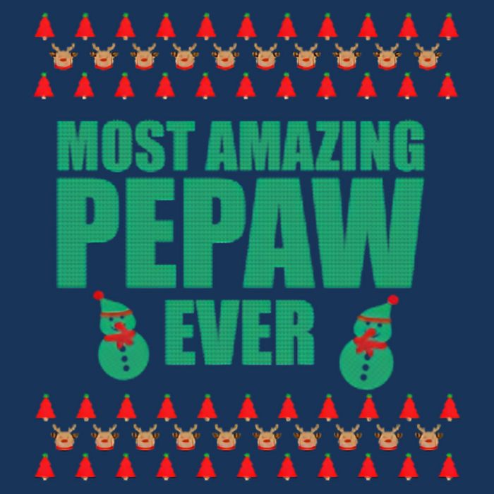 Most Amazing Pepaw Ugly Christmas Button