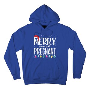 Merry And Pregnant Santa Hat Christmas Pregnant Announcet Cool Gift Hoodie