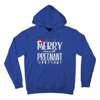 Merry And Pregnant Santa Hat Christmas Pregnant Announcet Cool Gift Hoodie