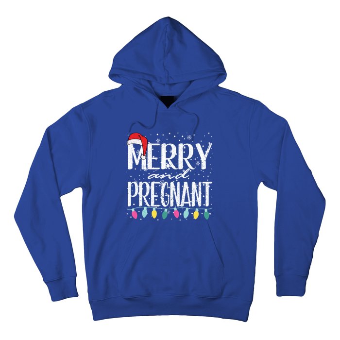 Merry And Pregnant Santa Hat Christmas Pregnant Announcet Cool Gift Hoodie