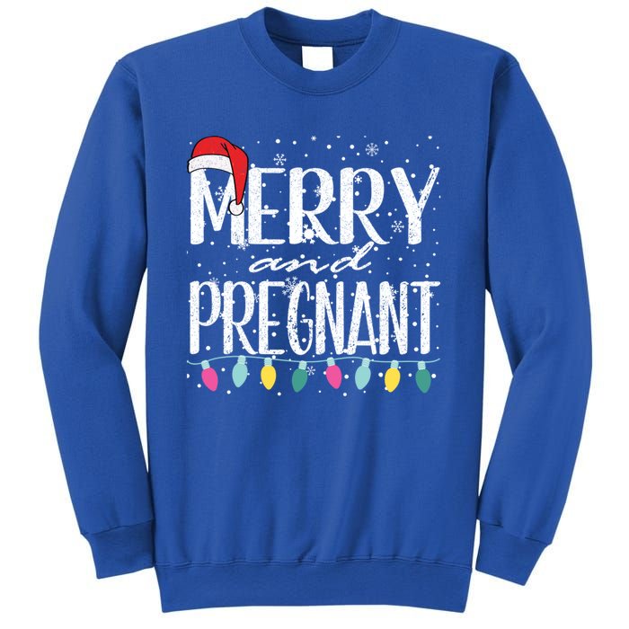 Merry And Pregnant Santa Hat Christmas Pregnant Announcet Cool Gift Sweatshirt