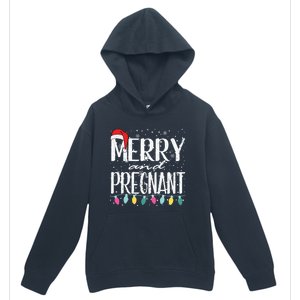 Merry And Pregnant Santa Hat Christmas Pregnant Announcet Cool Gift Urban Pullover Hoodie